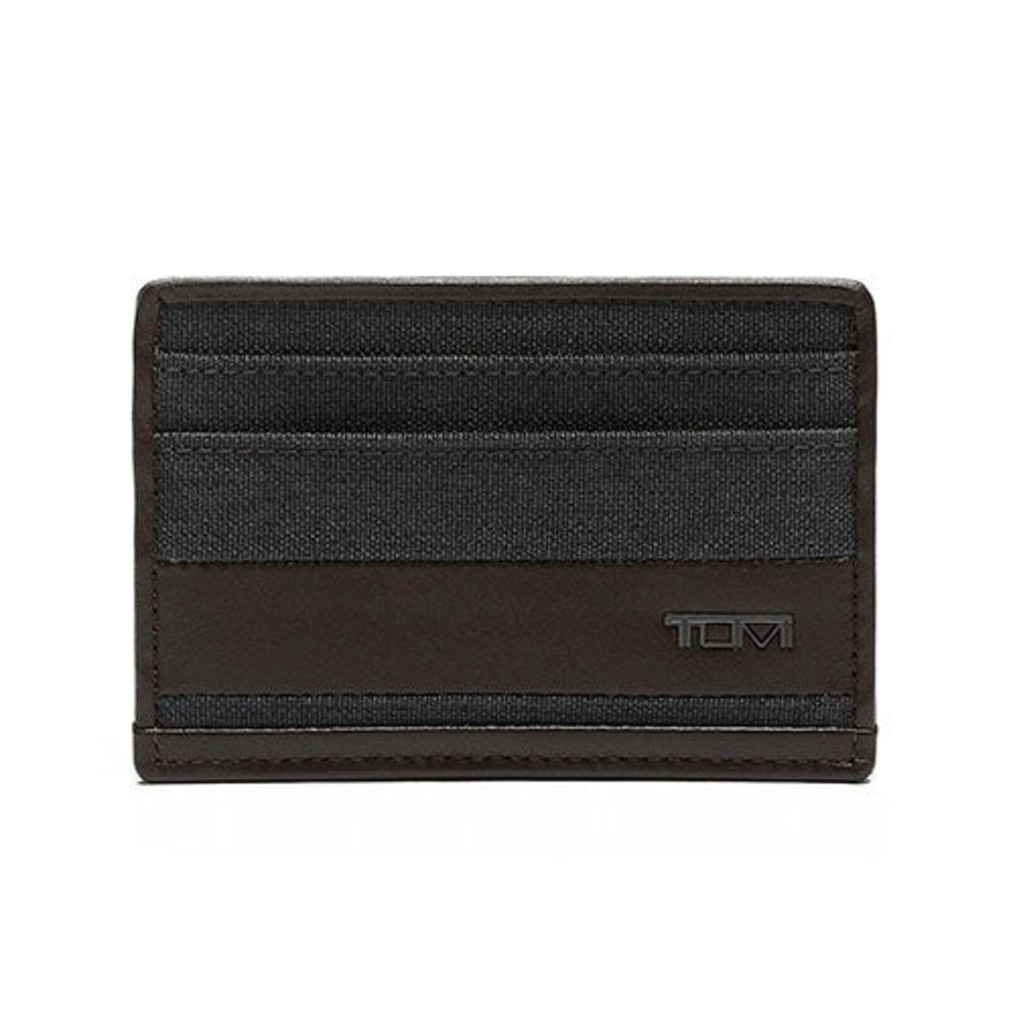 ALPHA SLIM CARD CASE ANTHRACITE/BROWN