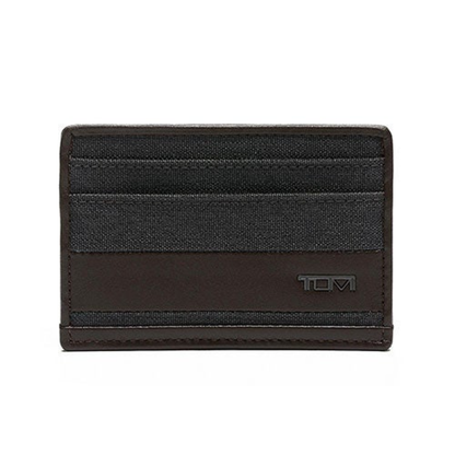 ALPHA SLIM CARD CASE ANTHRACITE/BROWN