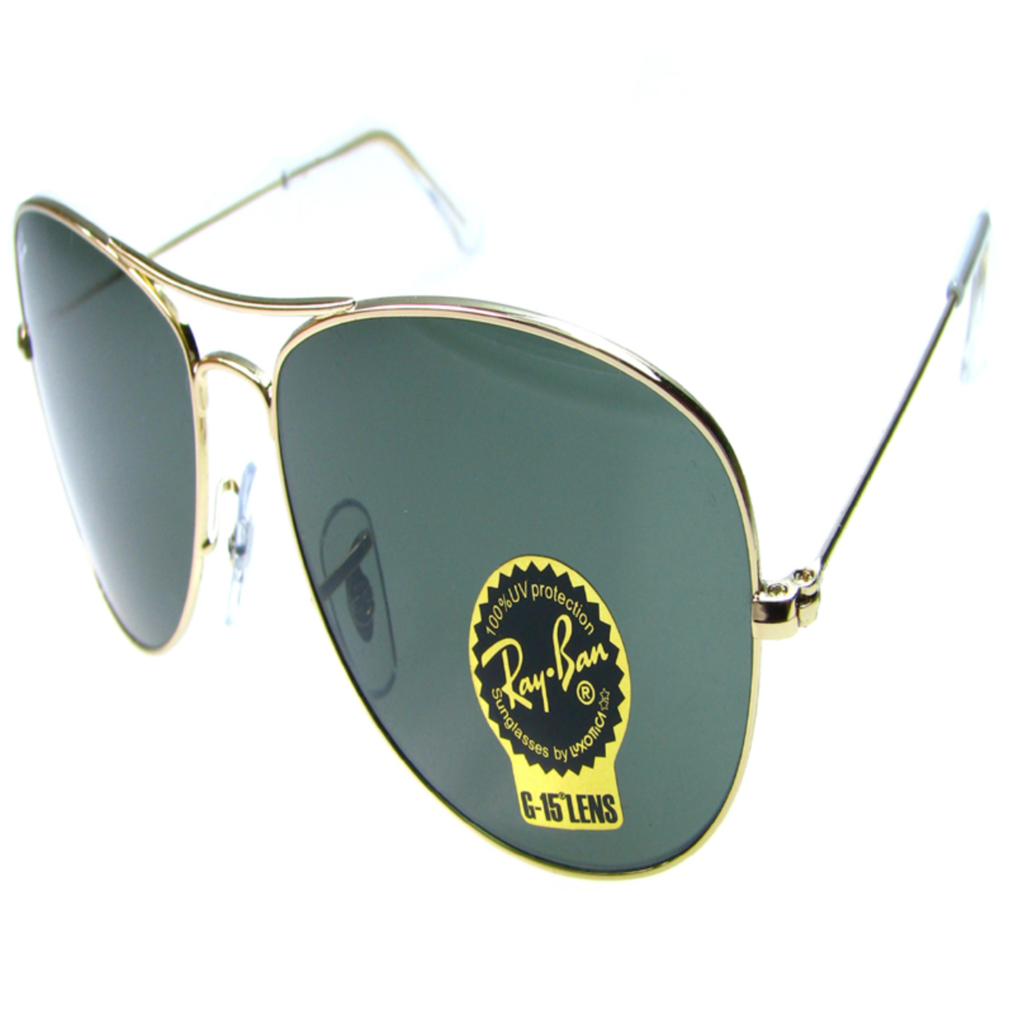 AVIATOR SUNGLASSES - (GOLD CRYSTAL GREEN)