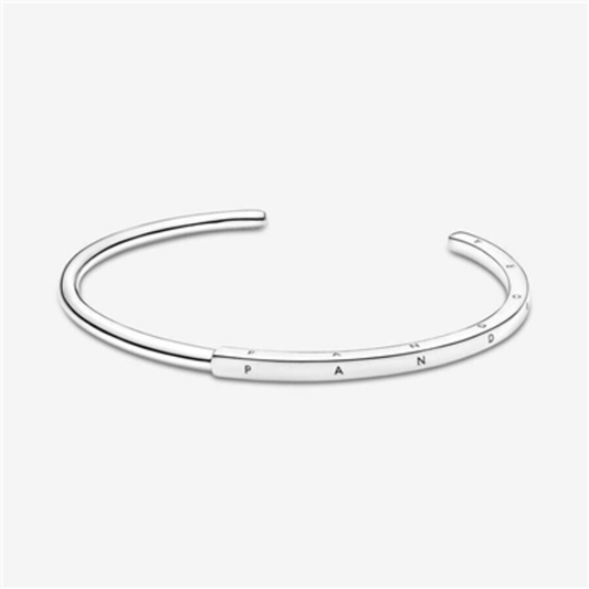 SIGNATURE I-D OPEN BANGLE, STERLING SILVER, 8.1