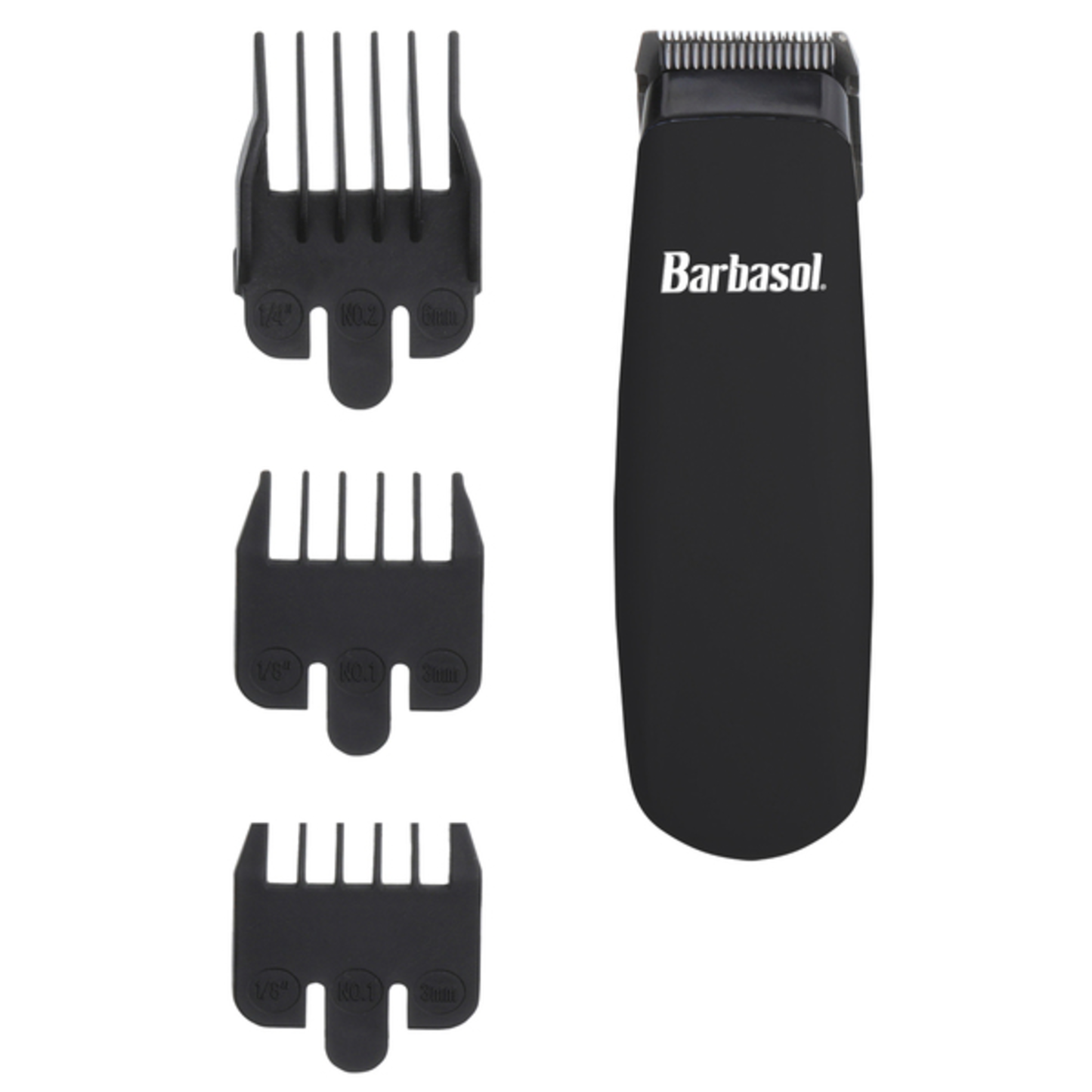 BARBASOL TOUCH UP TRIMMER, STAINLESS STEEL BLADES FOR PRECISION CUTS, 3 GUIDE COMBS