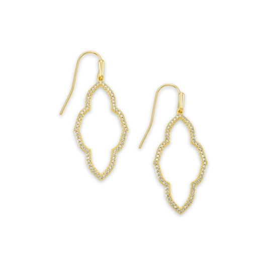 ABBIE SMALL OPEN FRAME EARRINGS, GOLD