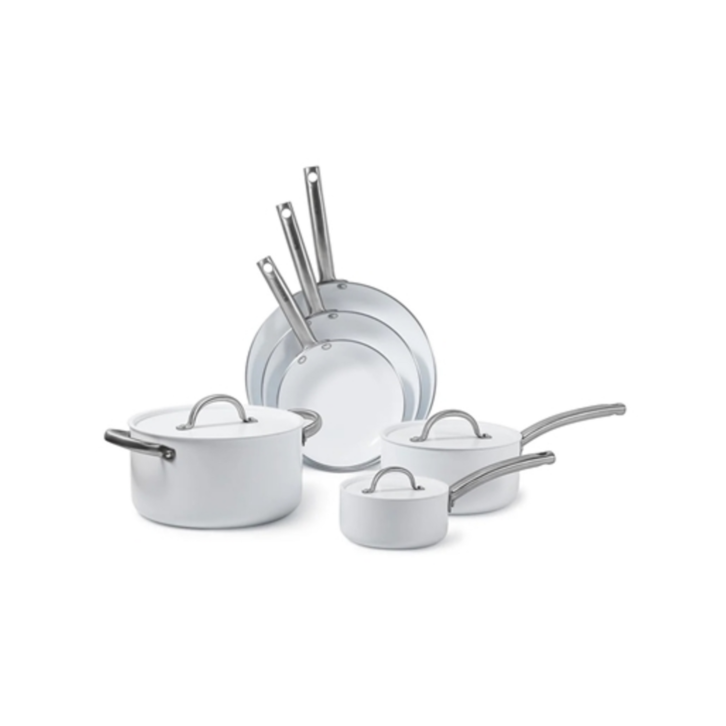COOKWARE SET, WHITE, 9 PIECES