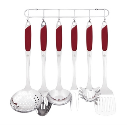 HELLS KITCHEN UTENSIL SET, RED, 6 PIECES
