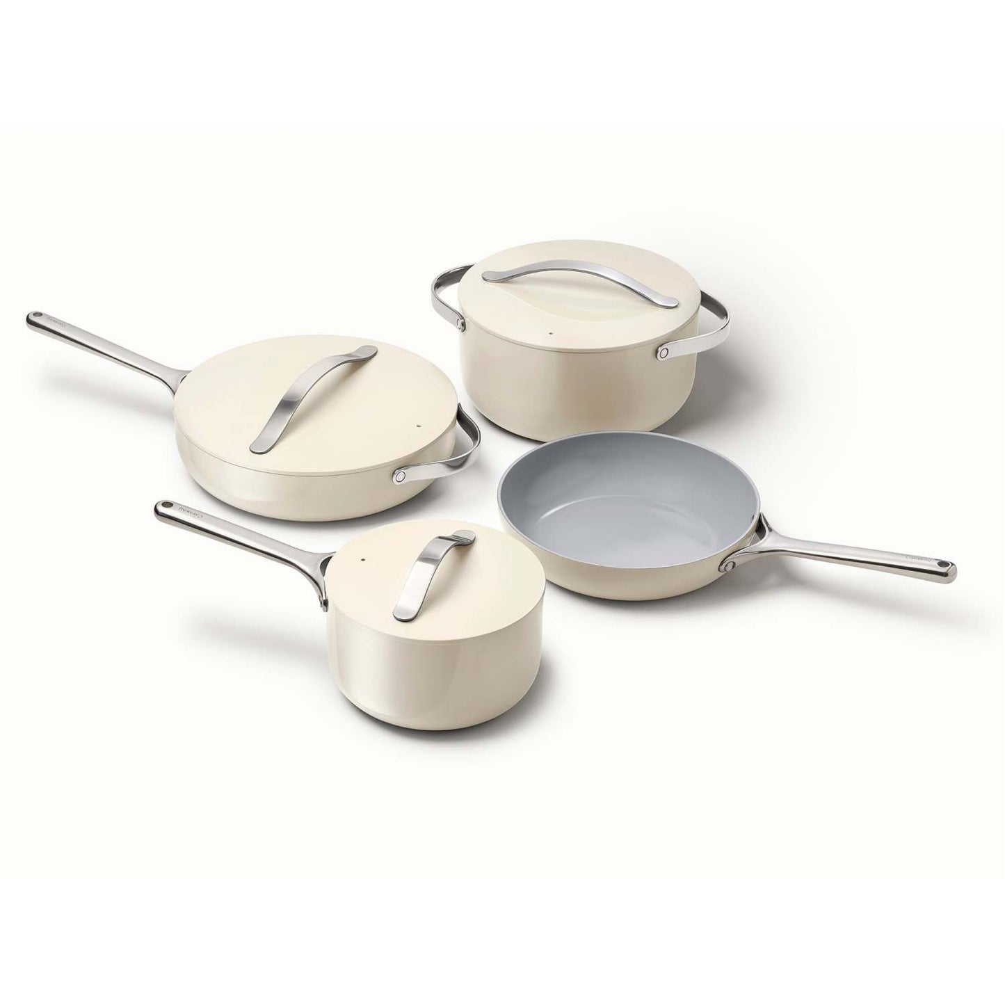 NON-TOXIC CERAMIC NONSTICK COOKWARE SET CREAM