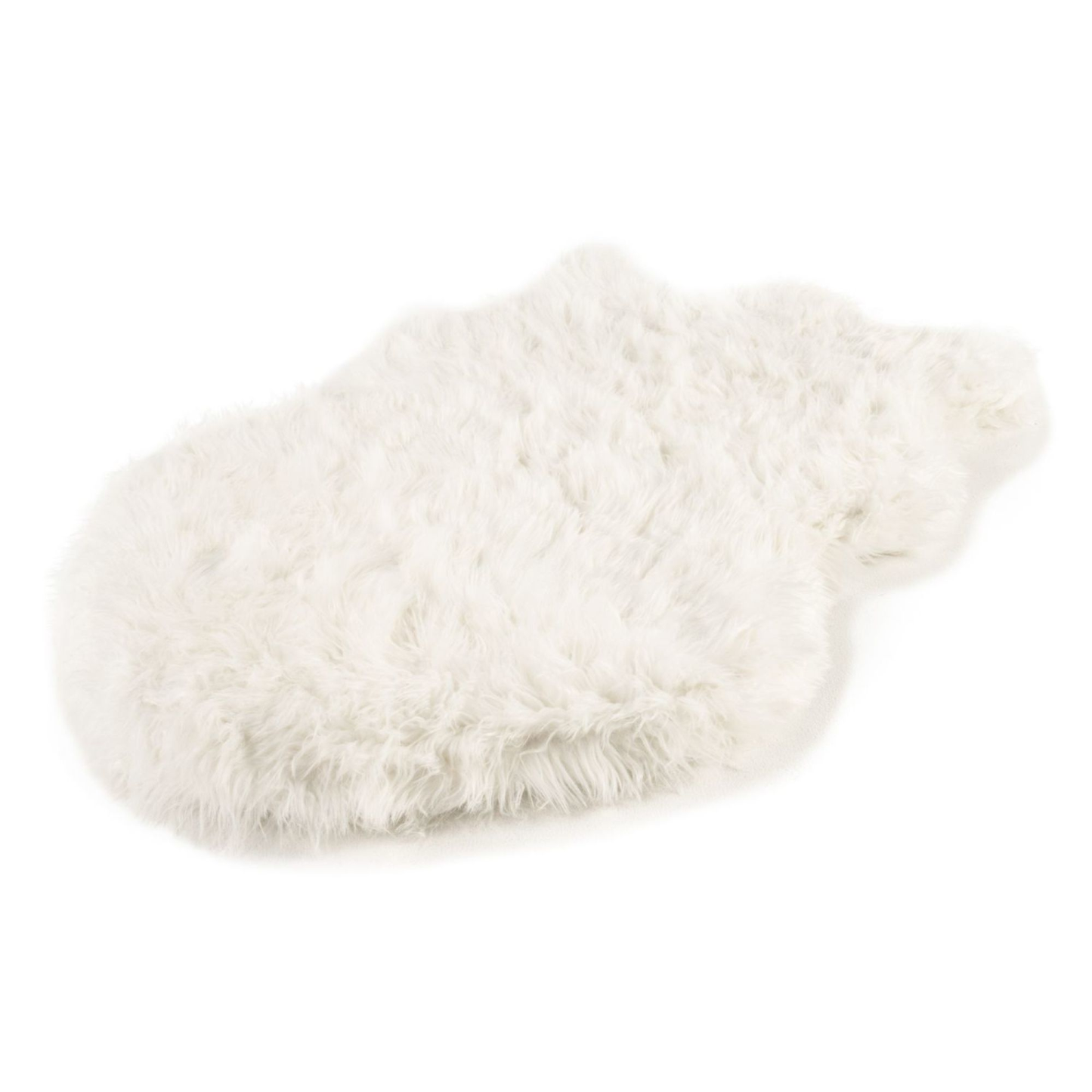 PAW PUPRUG FAUX FUR ORTHOPEDIC DOG BED - CURVE POLAR WHITE - LG / XL