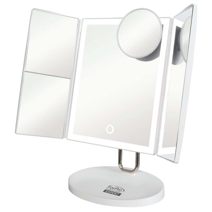 EXPERT RECHARGEABLE LED TRI-PANEL MAKEUP MIRROR