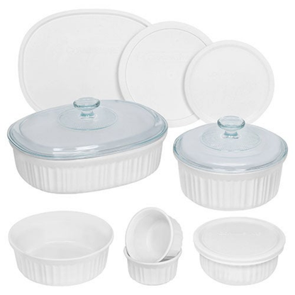 FRENCH WHITE 12PC ROUND & OVAL BAKING SET