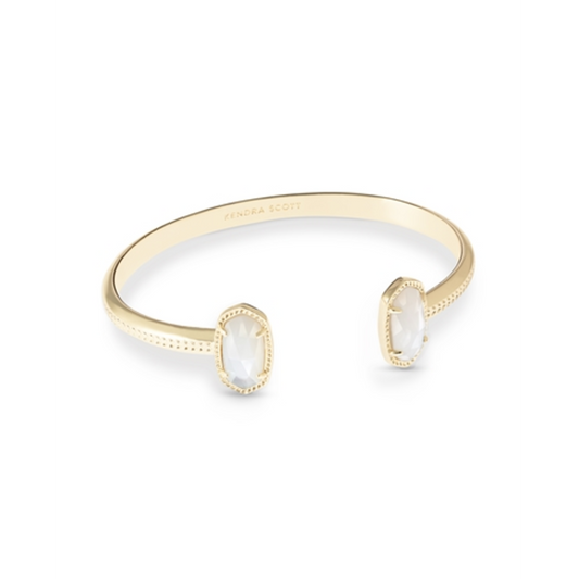 ELTON GOLD CUFF BRACELET, IVORY