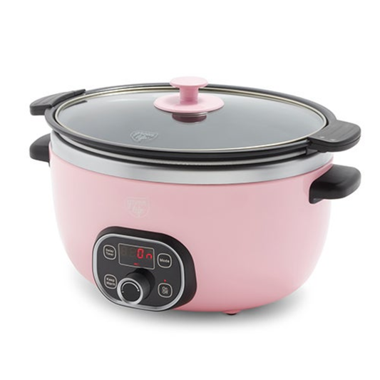 HEALTHY COOK DUO 6QT NONSTICK SLOW COOKER PINK