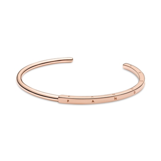 PANDORA SIGNATURE I-D OPEN BANGLE, ROSE GOLD, 7.5