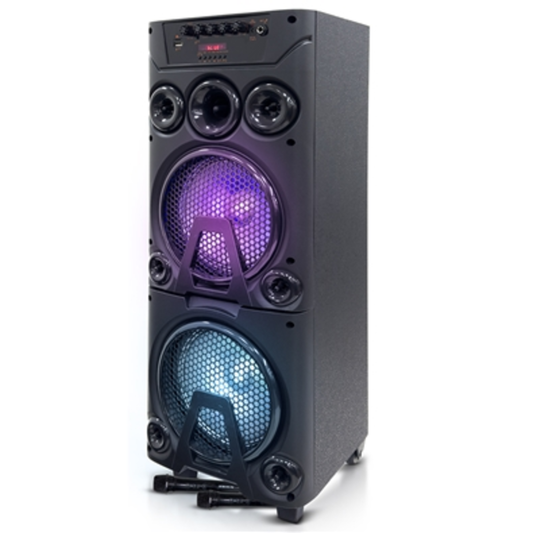 RECHARGEABLE WOODEN PARTY SPEAKER, 8"