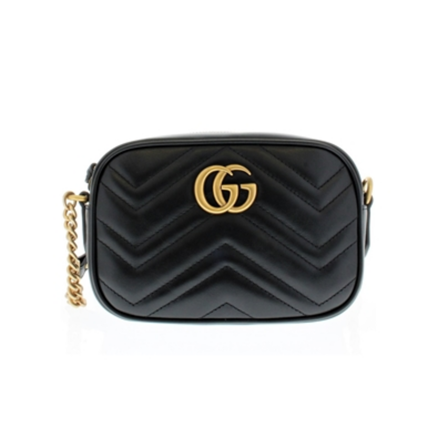GG MARMONT MATELASSÉ MINI BAG LEATHER, BLACK, 5X7X2.5
