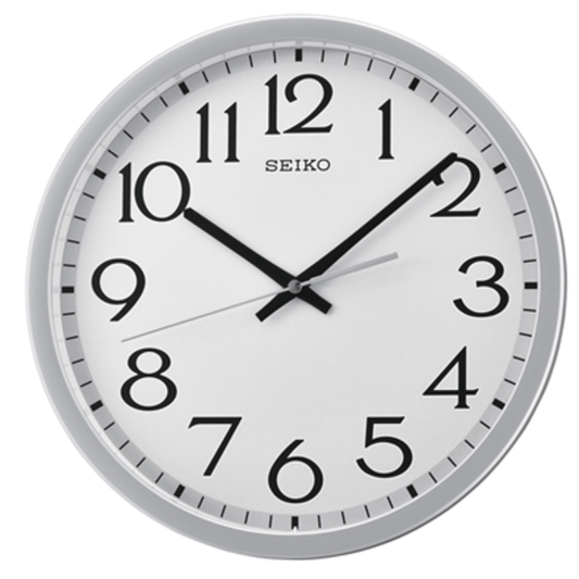 EASY READ WALL CLOCK, SILVER, 12"