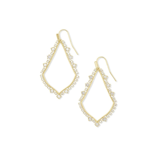 PAVE SOPHEE EARRINGS, GOLD WHITE CZ