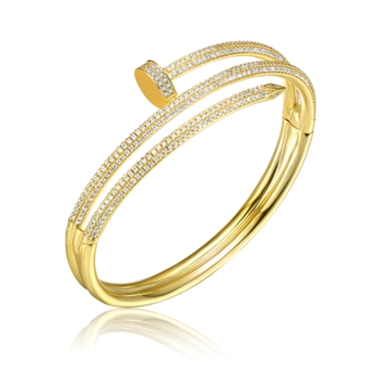 14K YELLOW GOLD CLASSIC BANGLE, GOLD, 7"