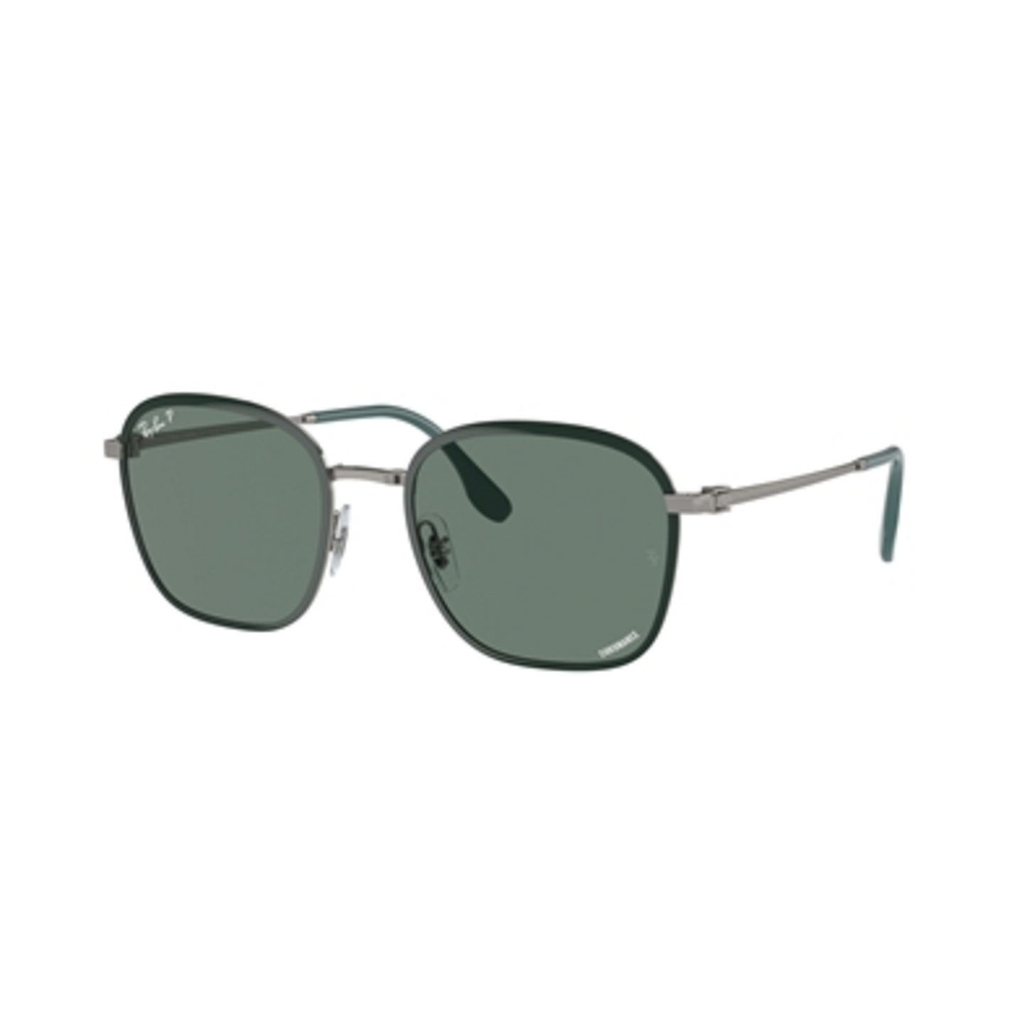 SQUARE UNISEX SUNGLASSES POLARIZED, GREEN/GREY, 55