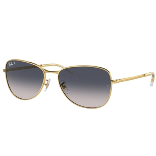 UNISEX SQUARE SUNGLASSES POLARIZED, GOLD/BLUE, 56