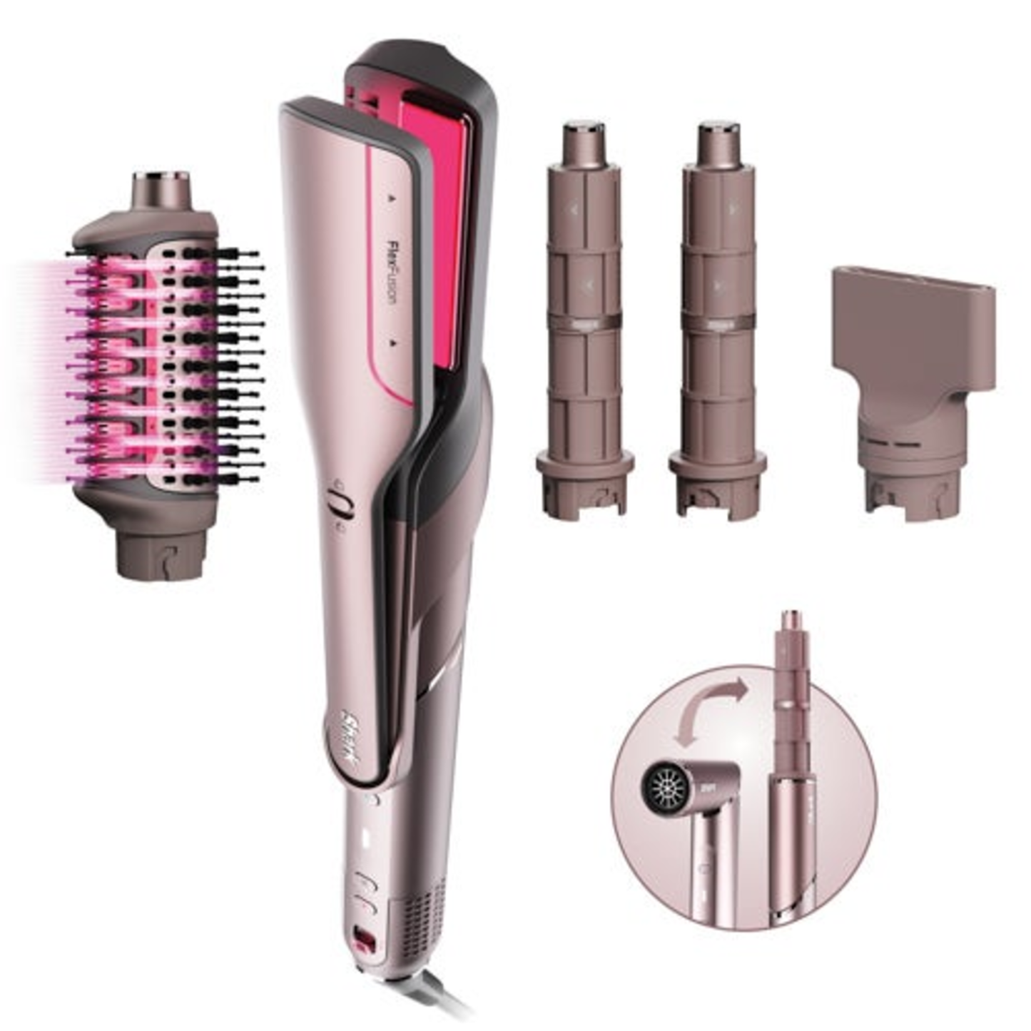 FLEXFUSION 5-IN-1 AIR STYLER STRAIGHTENER + BRUSH SET BLUSH
