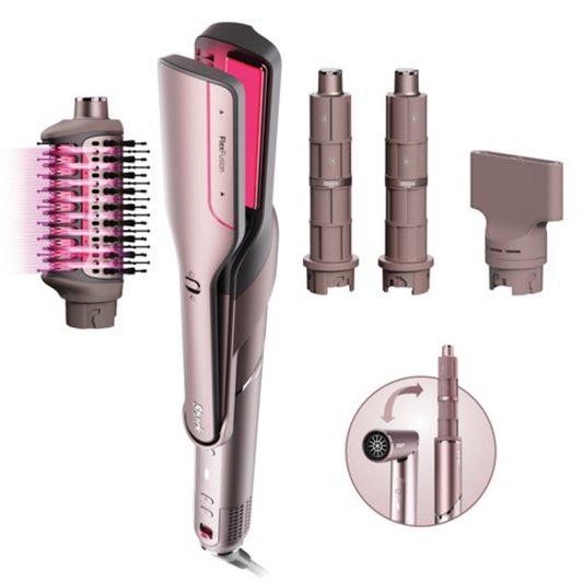 FLEXFUSION 5-IN-1 AIR STYLER STRAIGHTENER + BRUSH SET BLUSH