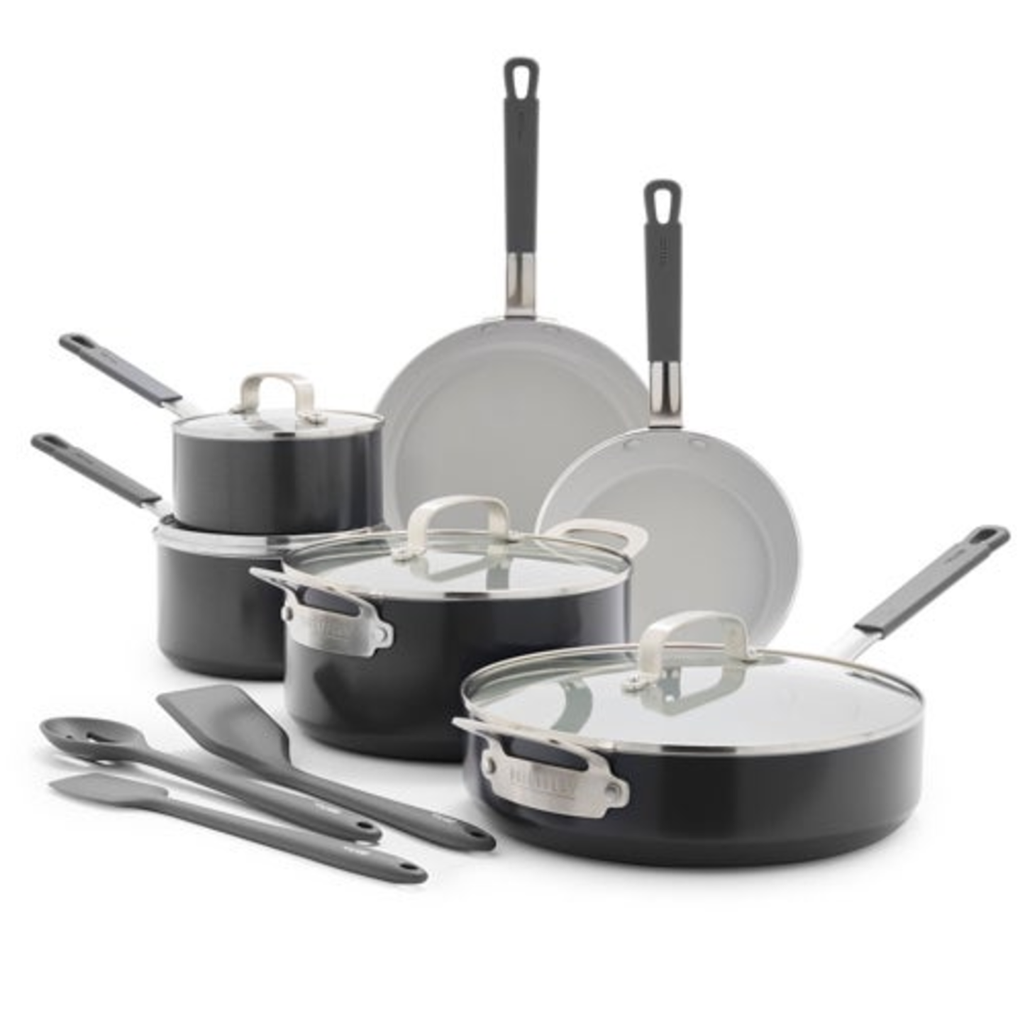 CERAMIC NONSTICK ALUMINUM 13PC COOKWARE SET GRAPHITE