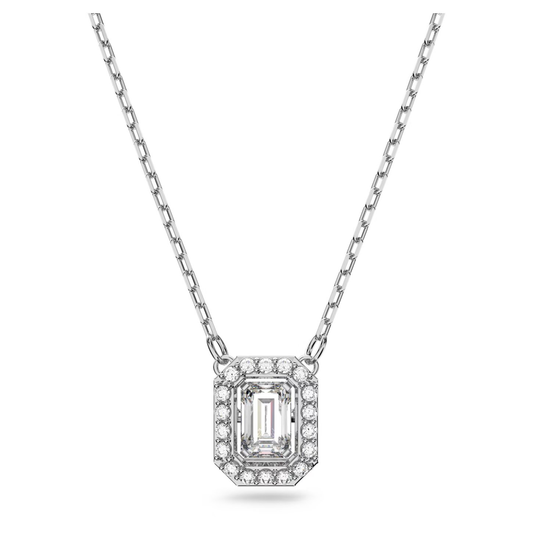 SWAROVSKI UNA PENDANT OCTAGON CUT, WHITE, RHODIUM PLATED