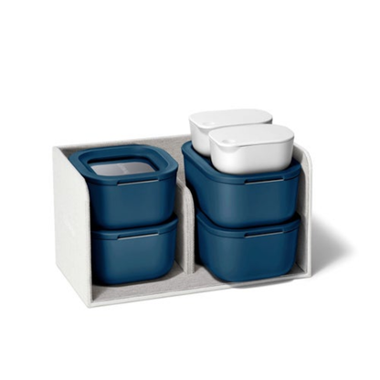 MINI FOOD STORAGE SET W/ STORAGE ORGANIZER NAVY