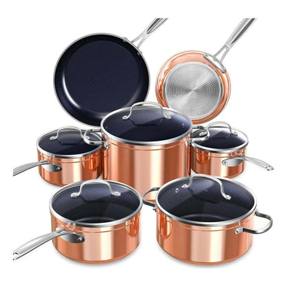 DURALON BLUE 12PC NONSTICK CERAMIC COOKWARE SET RUSTIC COPPER