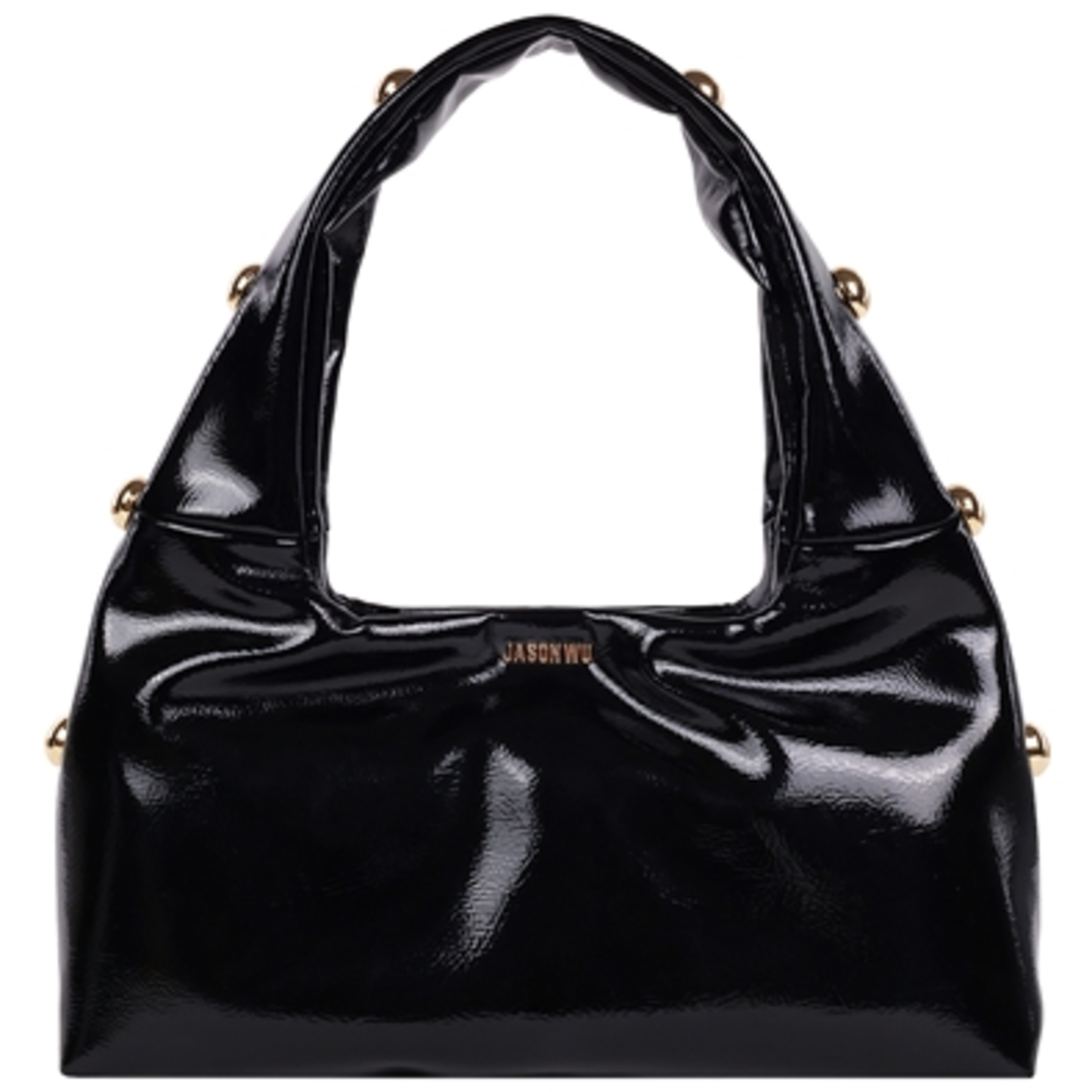 STUDDED SHOULDER BAG, BLACK