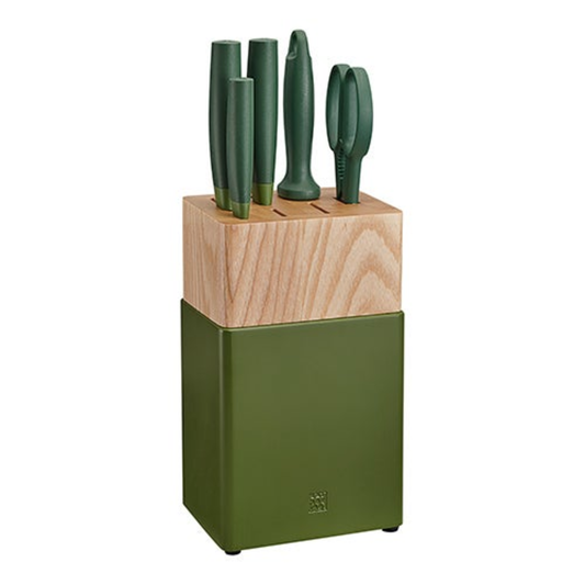 ZWILLING NOW S 6PC KNIFE BLOCK SET GREEN