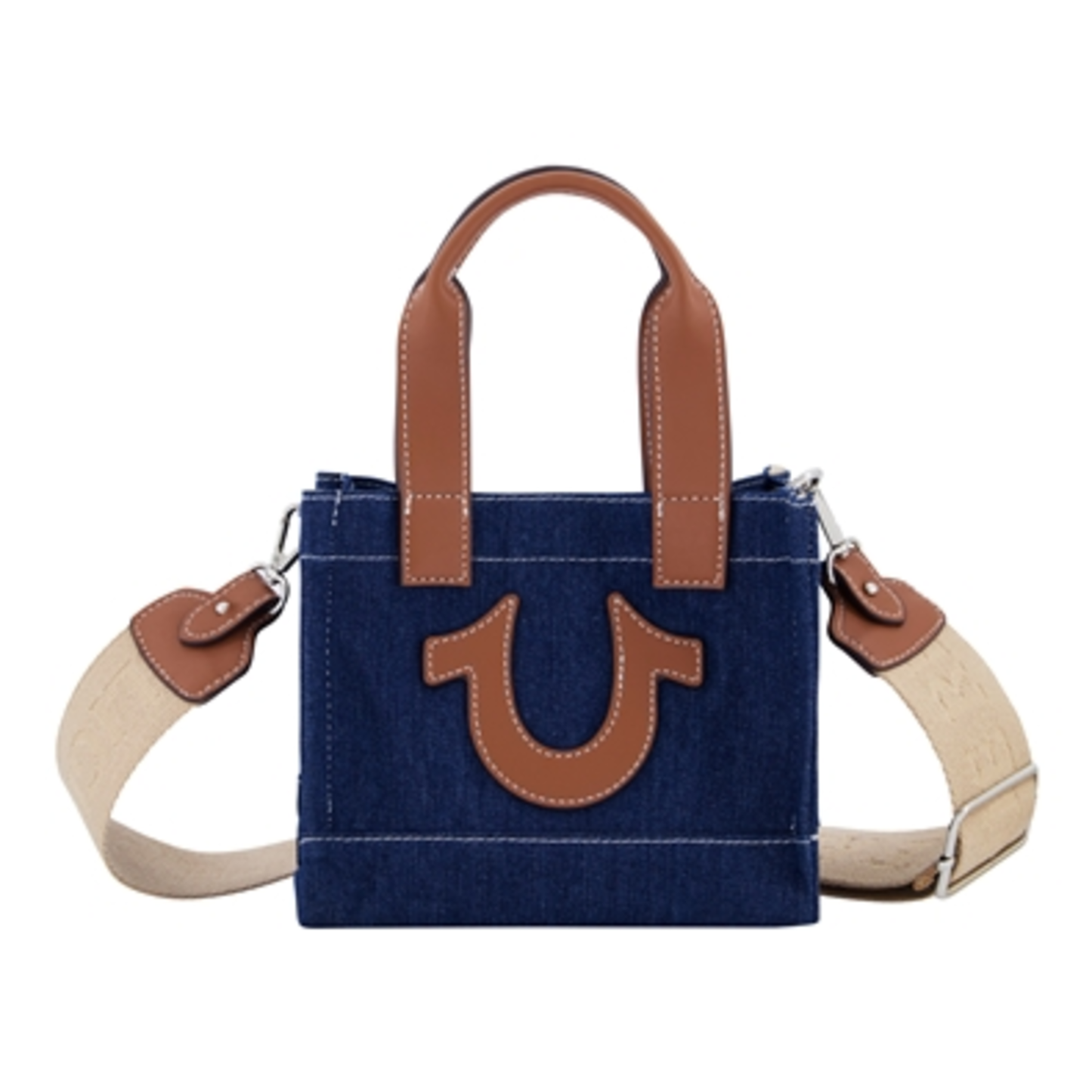 MINI DENIM TOTE, DARK DENIM, 8X7X4