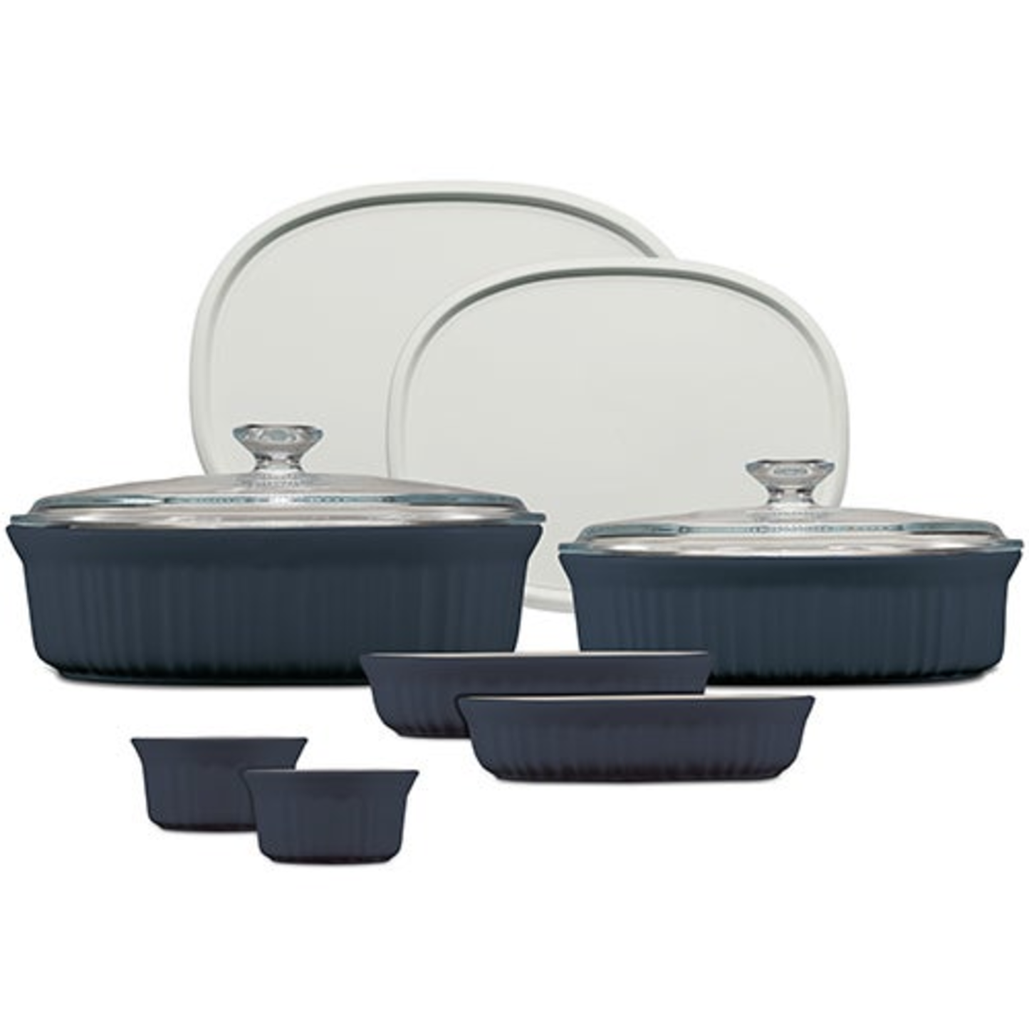 FRENCH WHITE 10PC BAKEWARE SET FRENCH NAVY
