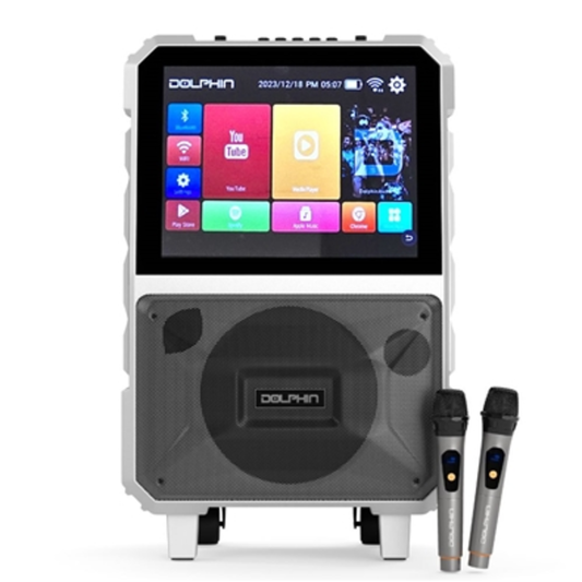 KARAOKE PARTY RECHARGEABLE SPEAKER, BLACK, 8"