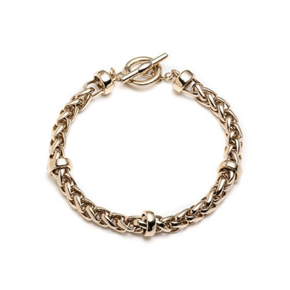 GOLD BRAIDED CHAIN BRACELET