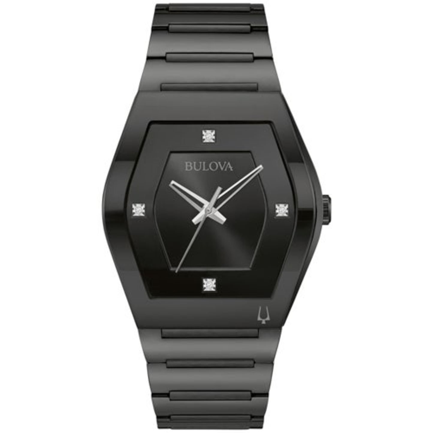 MEN'S MODERN GEMINI BLACK STAINLESS STEEL WATCH, BLACK DIAL