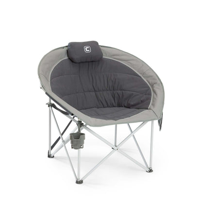 OVERSIZED PADDED ROUNDED CHAIR COOL DARK GRAY