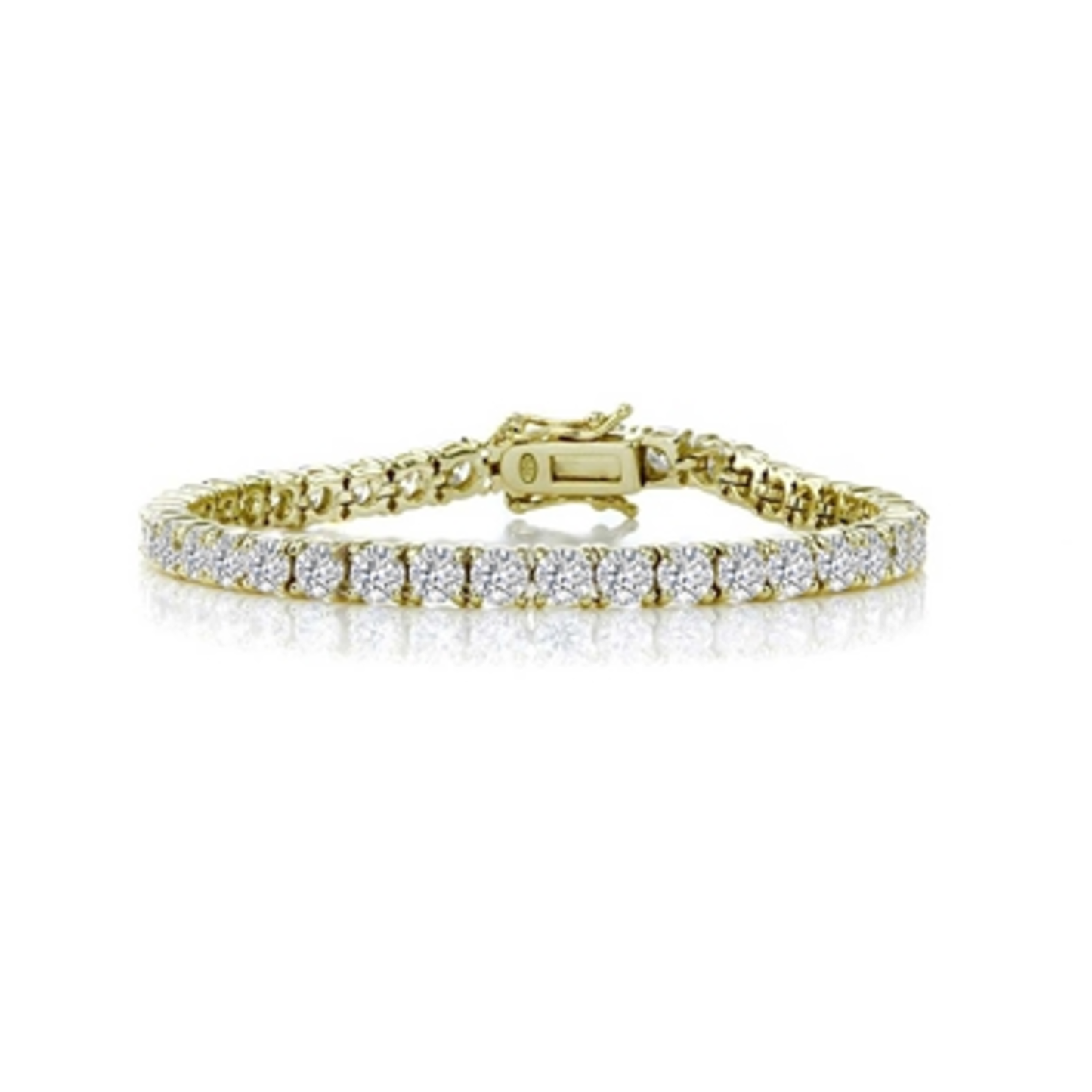GOLD PLATE CZ TENNIS BRACELET, GOLD, 7.25