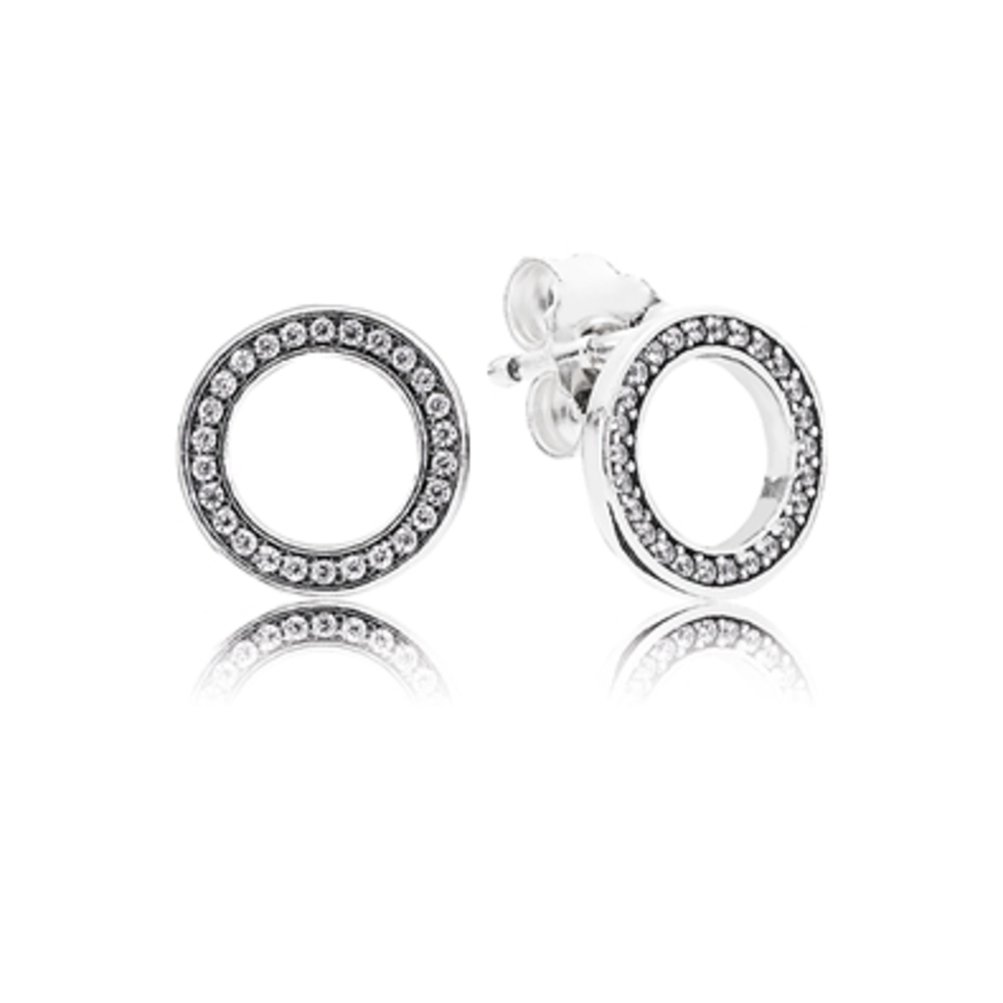FOREVER STUD EARRINGS, CLEAR CZ