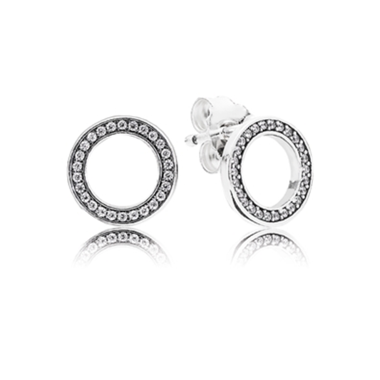 FOREVER STUD EARRINGS, CLEAR CZ