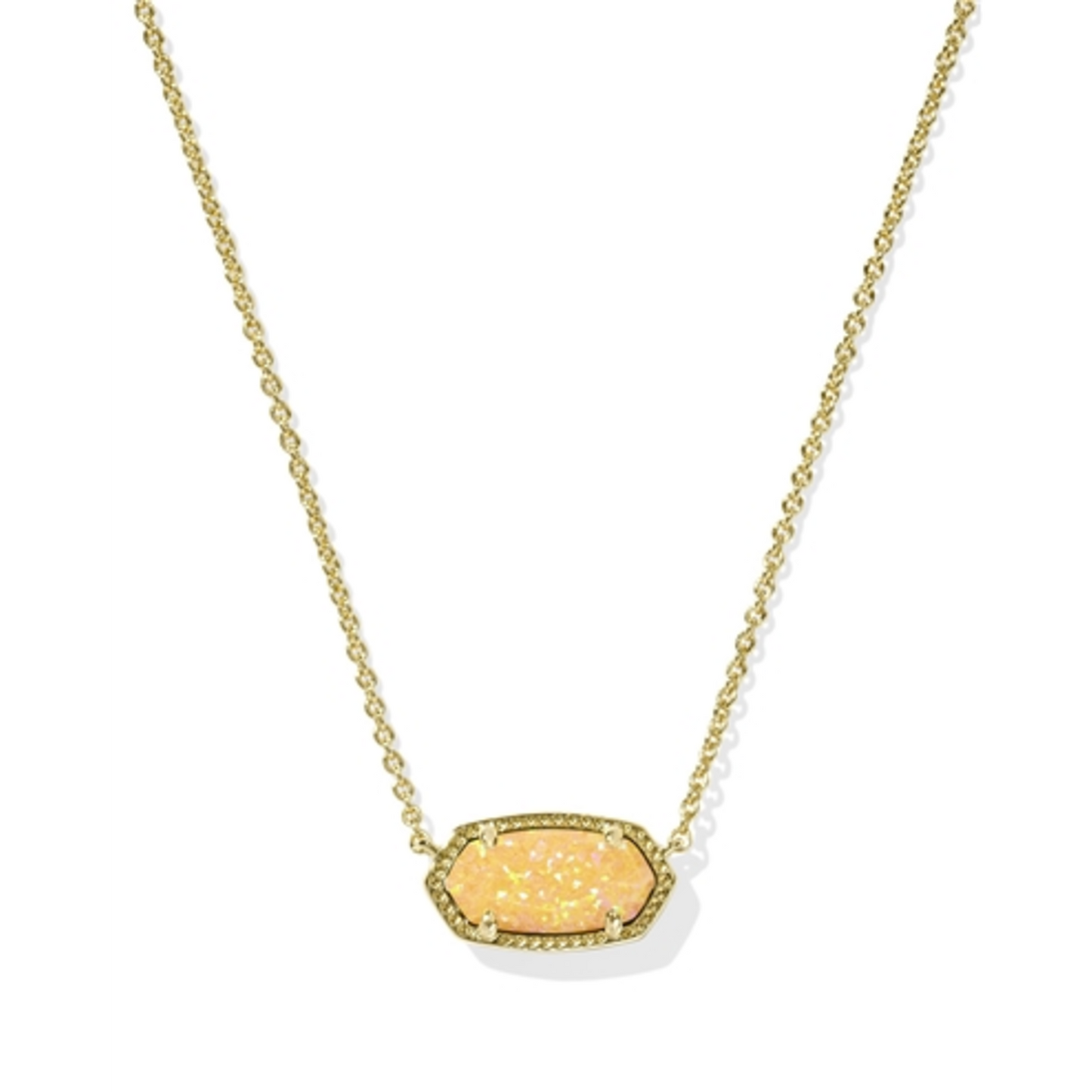 ELISA PENDANT NECKLACE, GOLD CITRUS KYOCERA OPAL