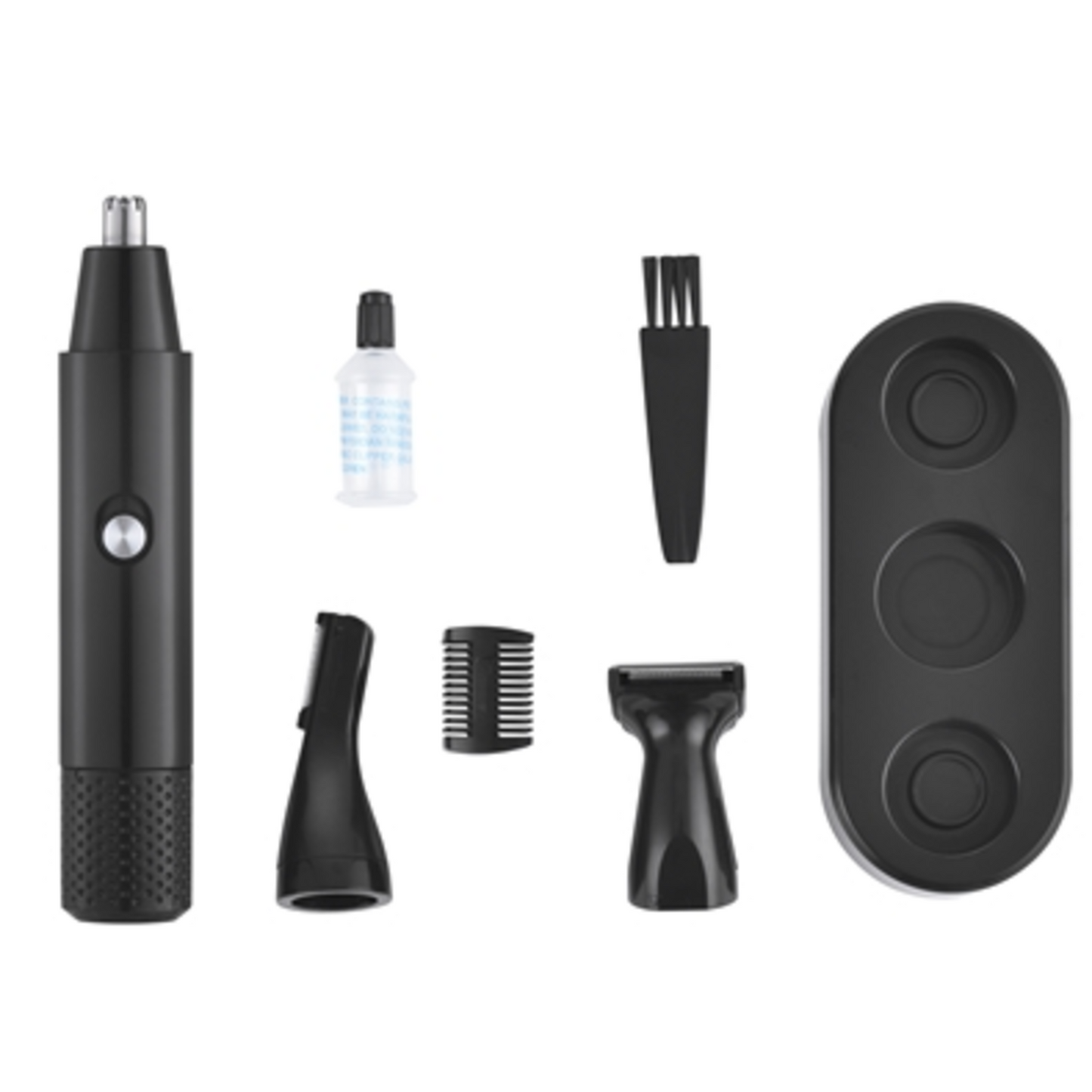FACIAL GROOMING KIT, BLACK, 6 PIECES