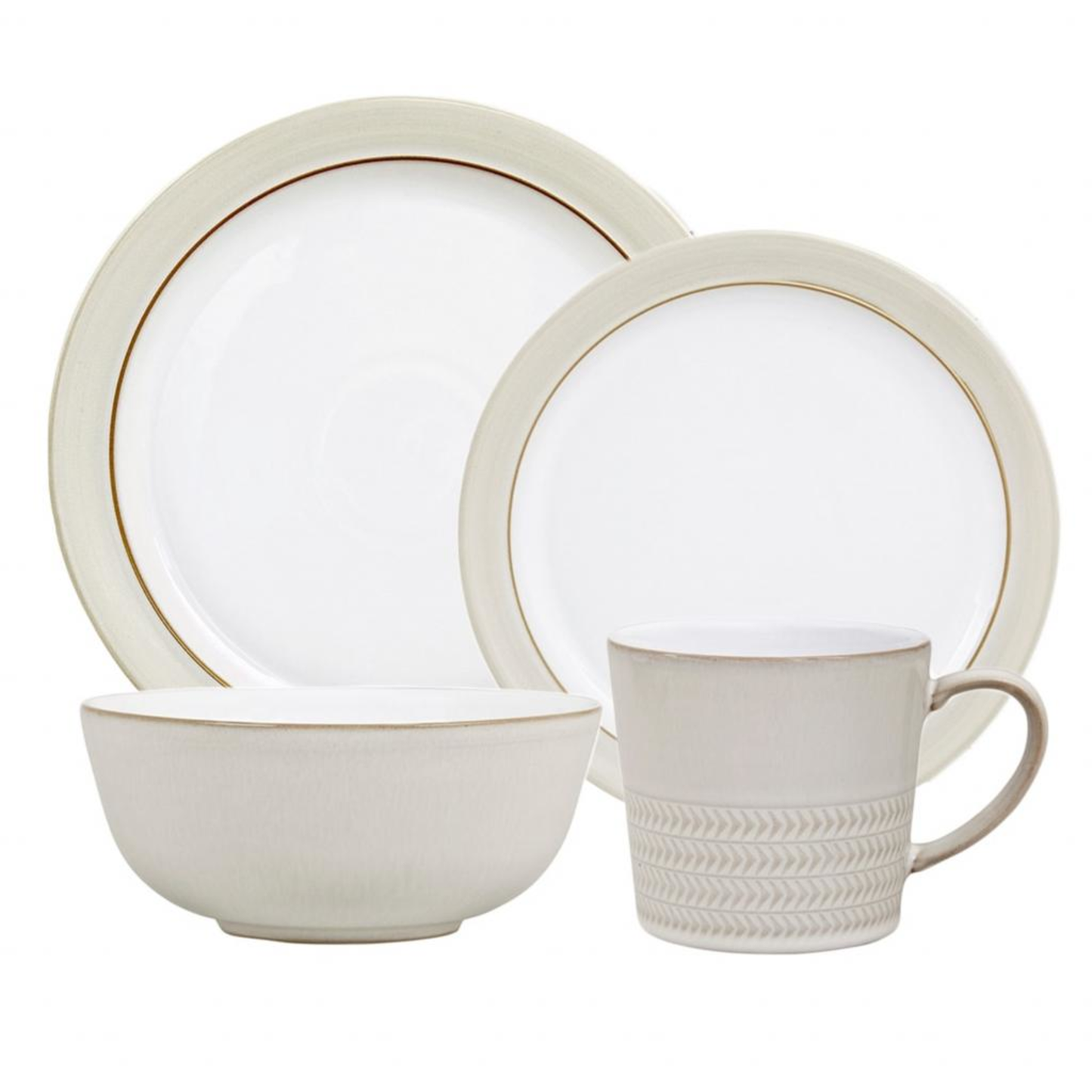 DENBY NATURAL CANVAS SET OF 4 DINNER PLATES