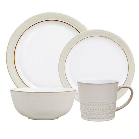 DENBY NATURAL CANVAS SET OF 4 DINNER PLATES