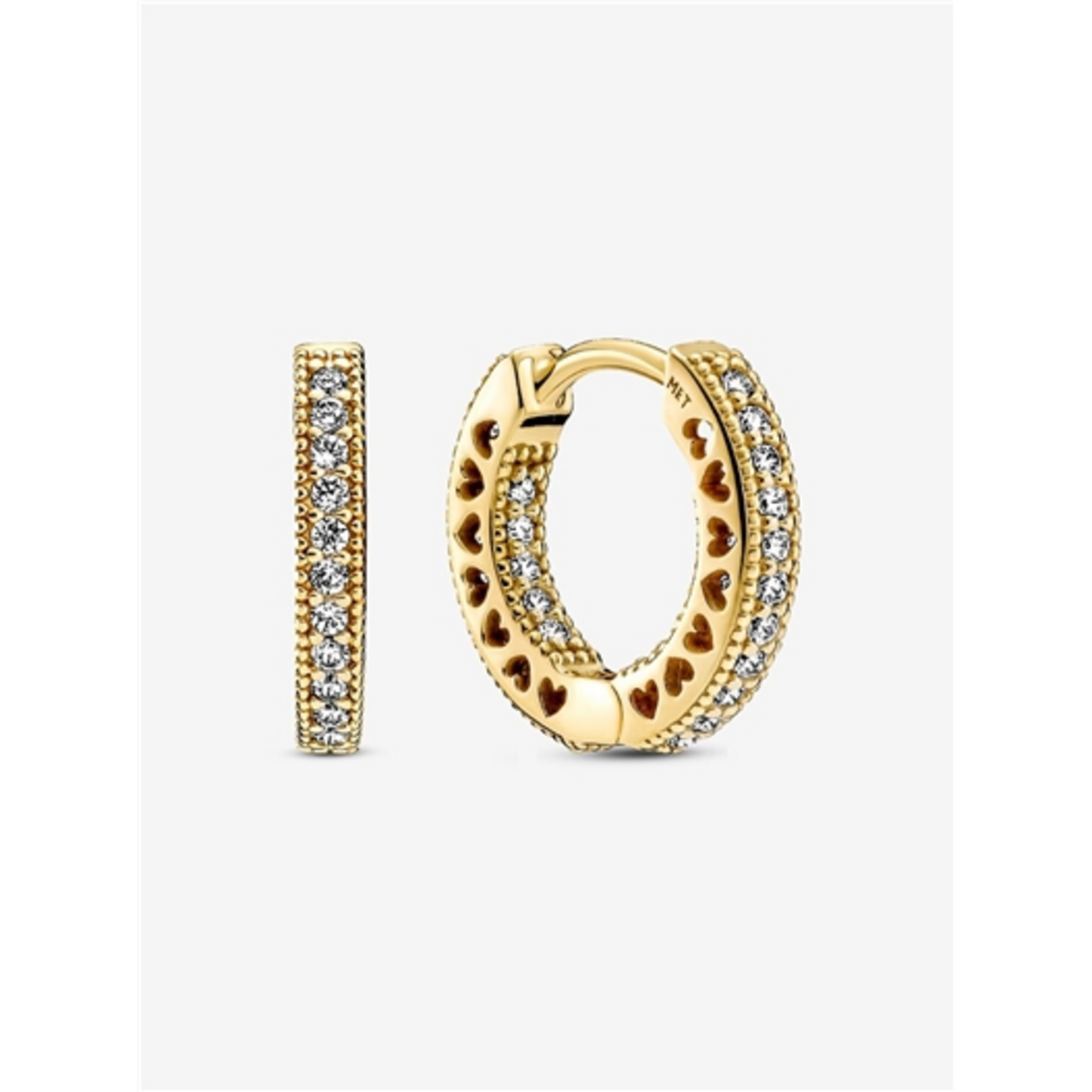 PAVÉ HEART HOOP EARRINGS