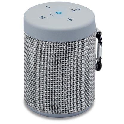 WATERPROOF FABRIC PORTABLE SPEAKER W/ SPEAKERPHONE LIGHT GRAY