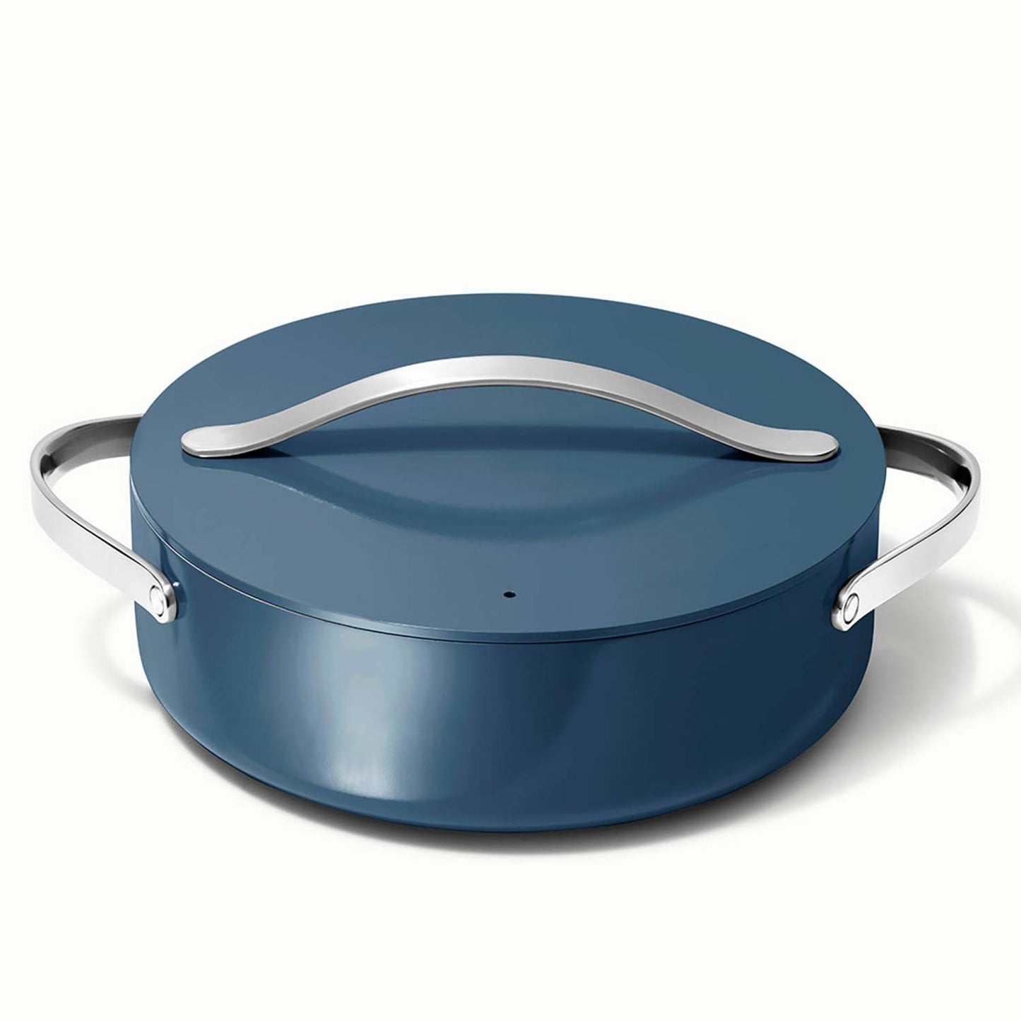 6QT NONSTICK CERAMIC RONDEAU PAN W/ LID NAVY