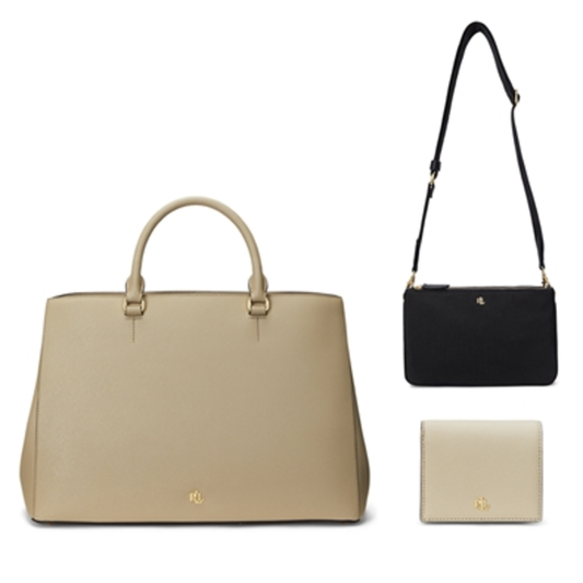 HANNA SATCHEL, LANDYN CROSSBODY & WALLET, BIRCH TAN/BLACK