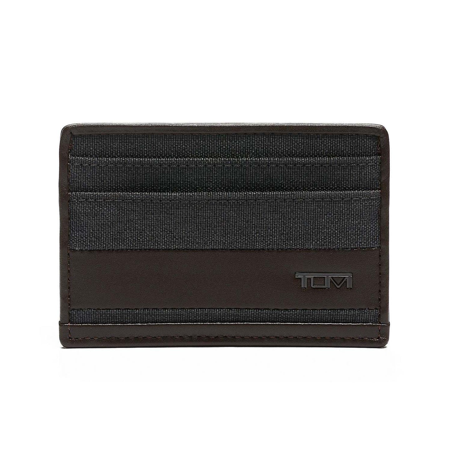 ALPHA SLIM CARD CASE ANTHRACITE/BROWN
