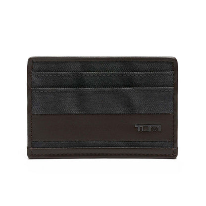 ALPHA SLIM CARD CASE ANTHRACITE/BROWN