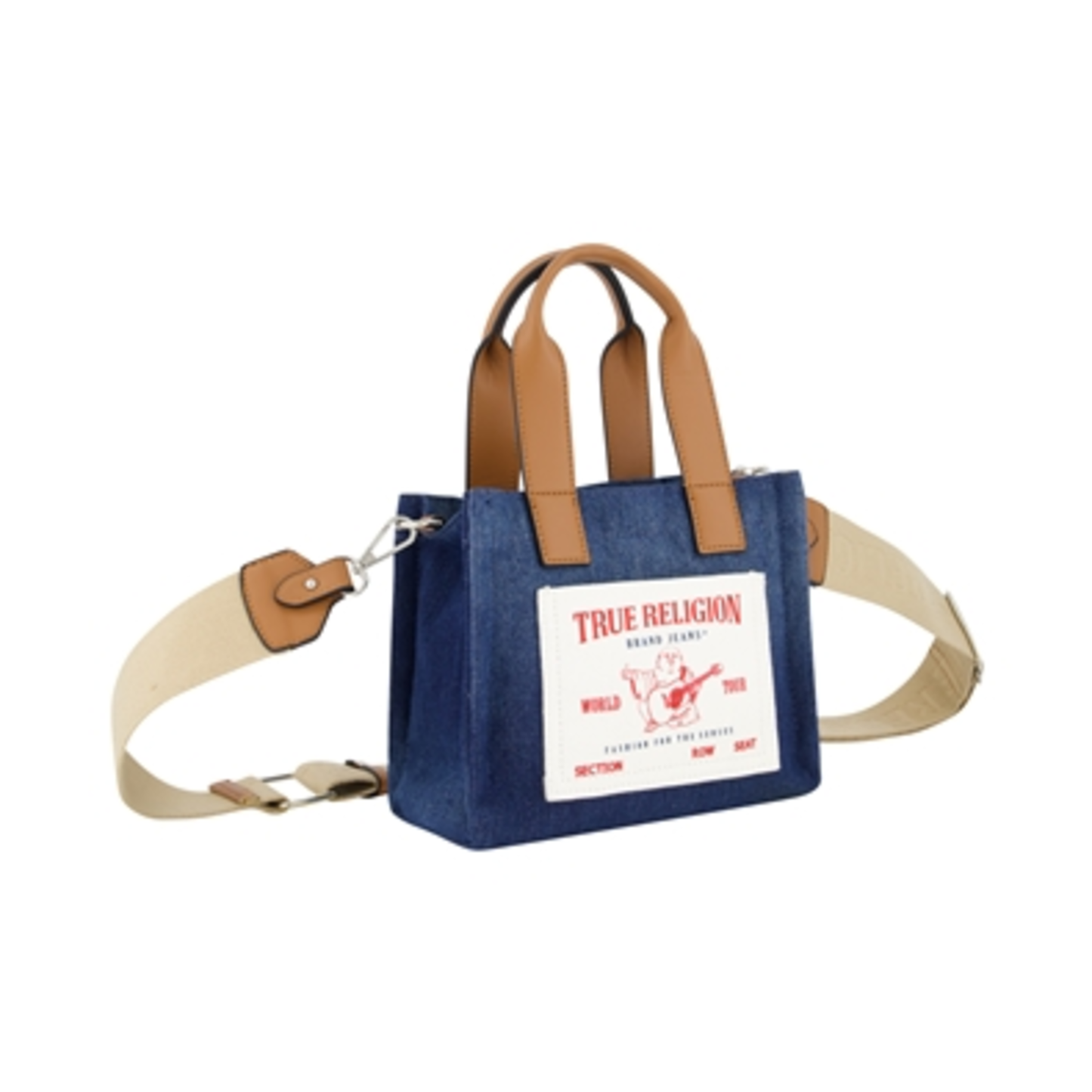 MINI DENIM TOTE, NAVY, 8"X7"X4"